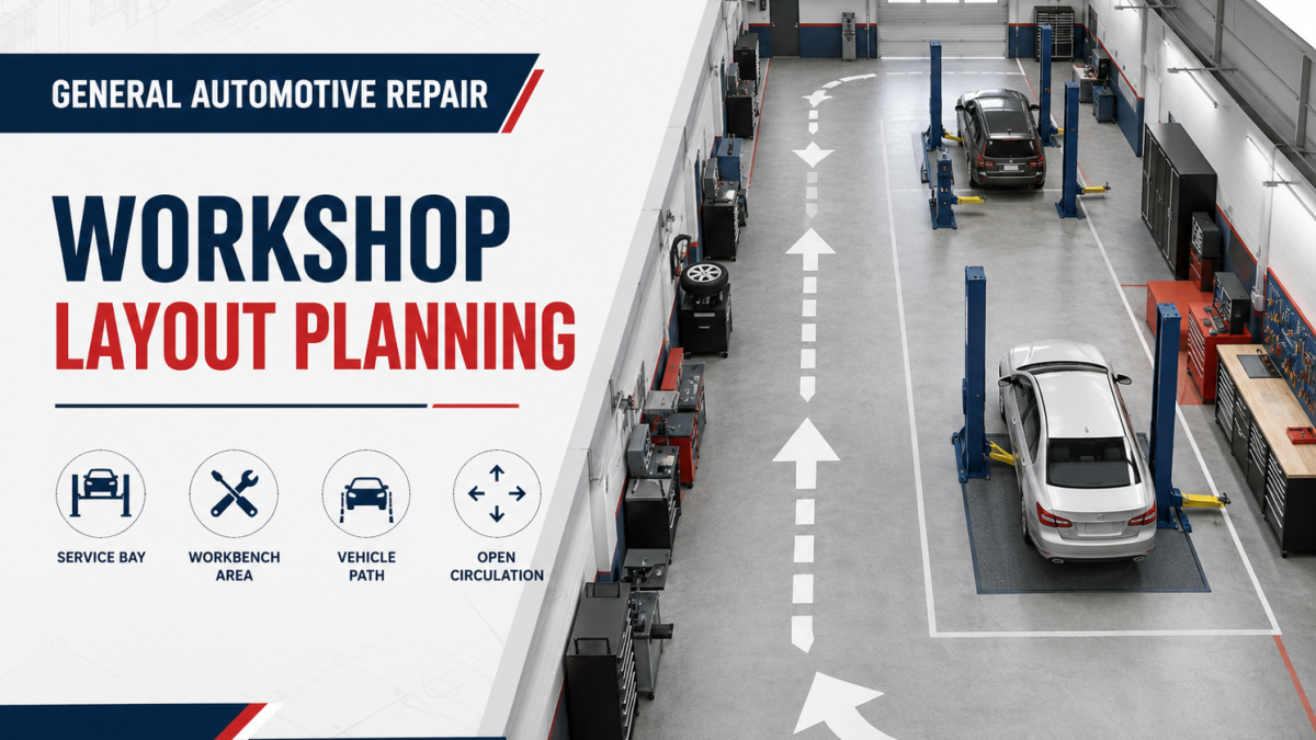 General automotive repair workshop layout planning