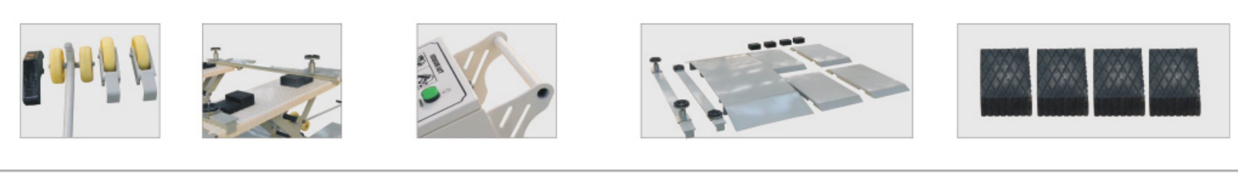TJST-7230 scissor lift component and accessory detail views