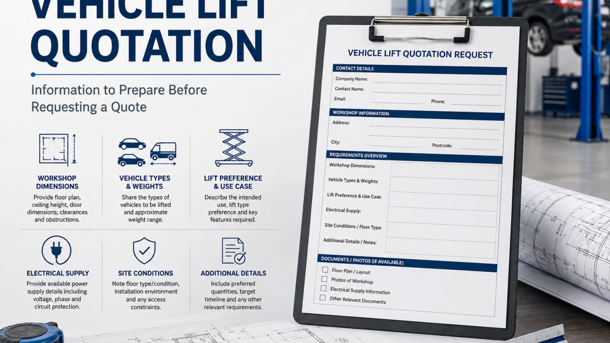 Information to prepare before requesting a vehicle lift quotation