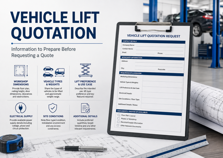 Information to prepare before requesting a vehicle lift quotation